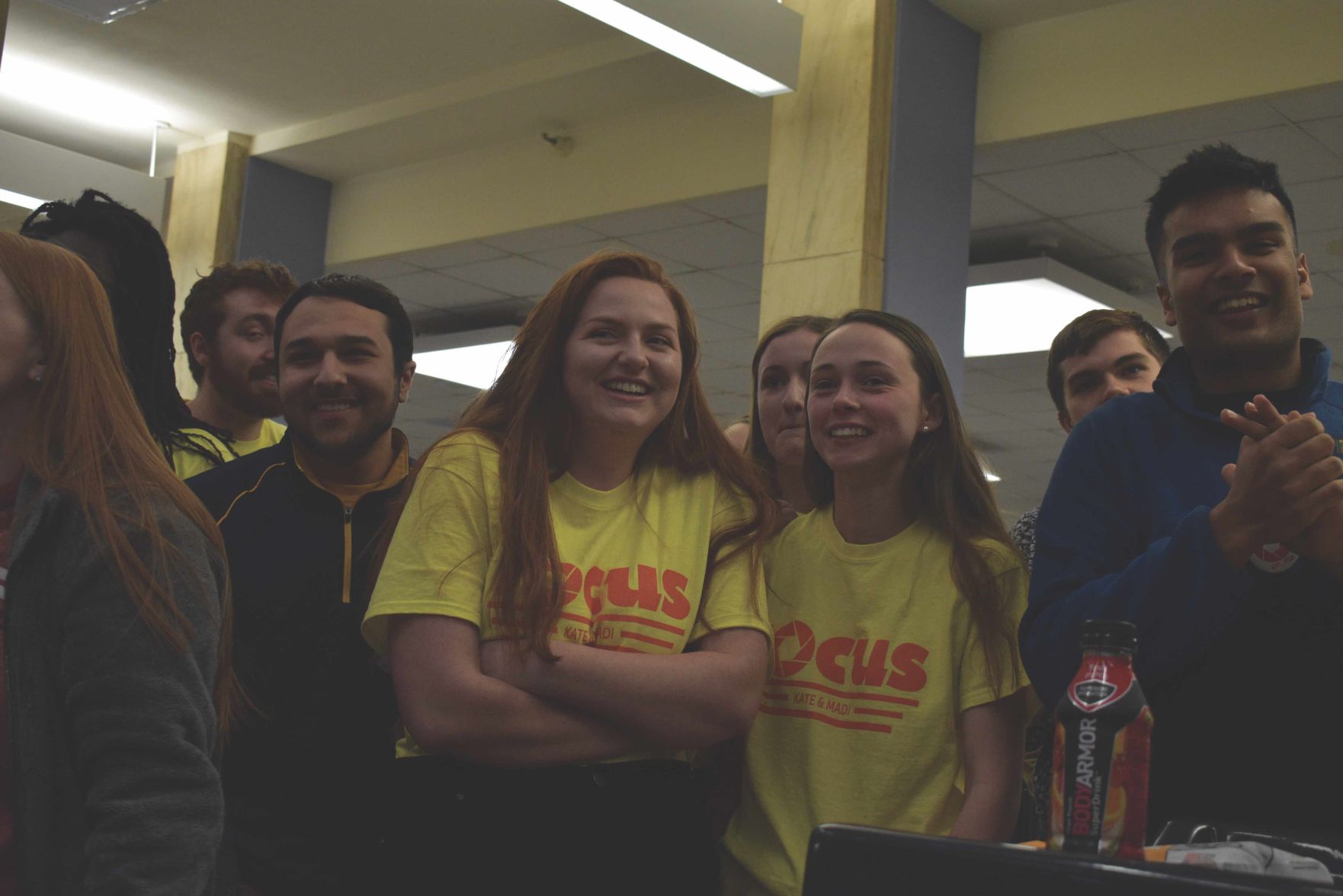 Members of the Focus ticket anxiously await election results Wednesday evening.